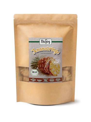 Biojoy BIO-Ananasringe getrocknet (500 g), ungeschwefelt von Biojoy