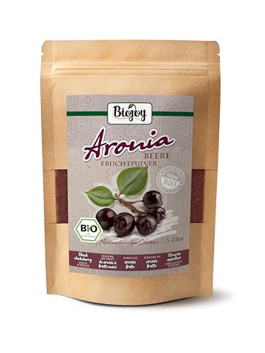 Biojoy BIO-Aronia Pulver (250 g), 100% Aroniabeeren Tresterpulver (Aronia melanocarpa) von Biojoy