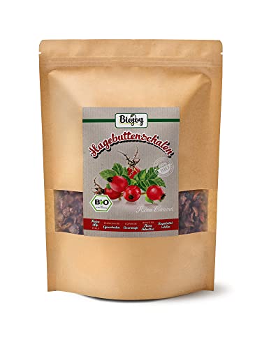 Biojoy BIO-Hagebuttenschalen getrocknet (500 g), ganz, ideal für Hagebuttenschalen-Tee (Rosa canina) von Biojoy