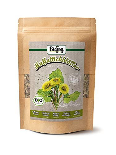 Biojoy BIO-Huflattich Tee (100 g), Huflattich-Blätter getrocknet und geschnitten (Tussilago farfara) von Biojoy