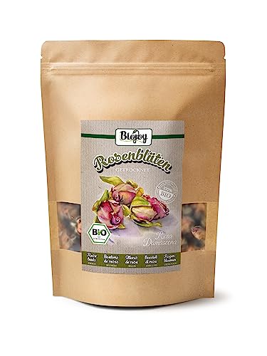 Biojoy BIO-Rosenblüten getrocknet (150 g), Rosenknospen ganz, Rosenblüten Tee (Rosa Damascena) von Biojoy