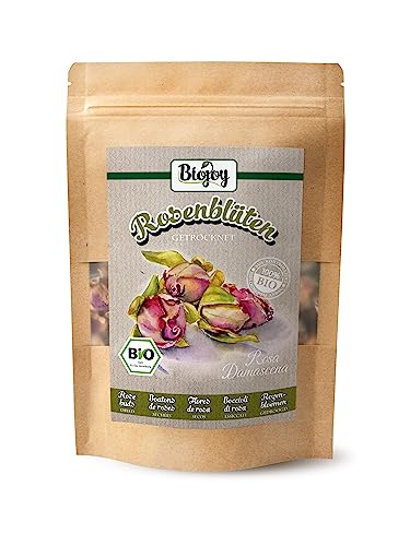 Biojoy BIO-Rosenblüten getrocknet (75 g), Rosenknospen ganz, Rosenblüten Tee (Rosa Damascena) von Biojoy