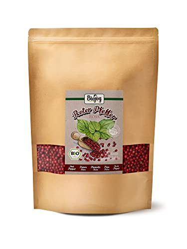 Biojoy BIO-Roter Pfeffer ganz (1 kg), rote Pfefferbeeren für Mühle (Schinus terebinthifolia) von Biojoy