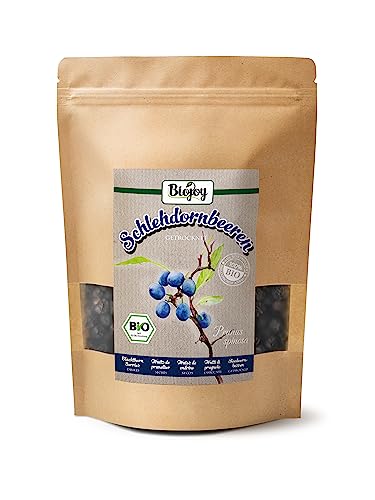 Biojoy BIO-Schlehdornbeeren (500 g), getrocknet und ganz, Schlehdorn Tee (Prunus spinosa) von Biojoy