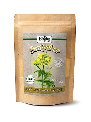 Biojoy BIO-Senfpulver (250 g), Senfkörner gemahlen, Senfmehl gelb (Sinapis alba) von Biojoy