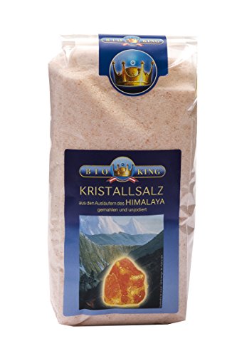 BioKing 2x 1000g Kristallsalz aus den Ausläufern des HIMALAYA, gemahlen und unjodiert (EUR 6,30 / Pkg.) von Bioking