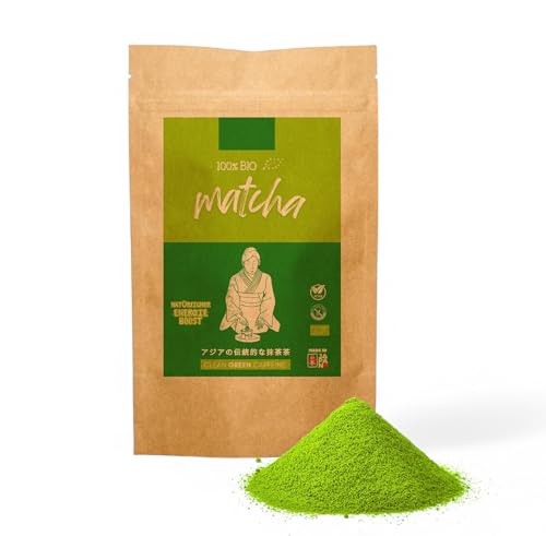 Biomatea japanischer Matcha, reines Matchatee aus Japan Perfekt für Matcha Latte, kalt oder warm, 100g Zip-Beutel von Biomatea