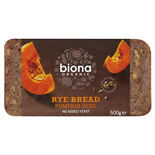 Biona Bio Vollkorn-Kürbiskern Rye Wheat Free Bread (500g) - Packung mit 2 von Biona Organic