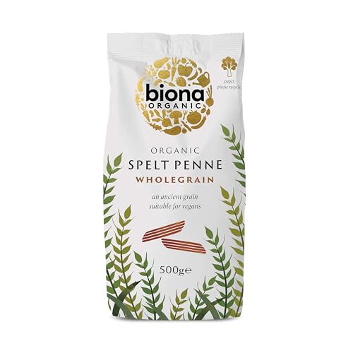 Biona – Bio-Vollkorn-Dinkel-Penne (10 x 500 g), ballaststoffreich, nahrhaftes altes Getreide von Biona