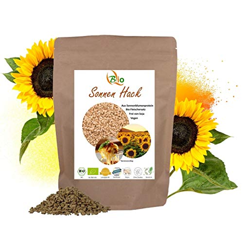 Fleischersatz aus BIO Sonnenblumenprotein - 500 g - Hackfleisch Ersatz - Reich an Protein & arm an Kohlenhydraten - Veganes Sonnenblumenhack - Lactose & Glutenfrei - Veganer Fleischersatz - DE-ÖKO-001 von Bioticana