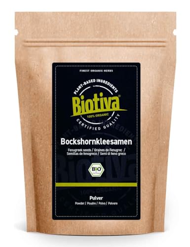 Biotiva Bockshornklee-Samen Bio gemahlen 100g - Tee oder Gewürz - Trigonella foenum-graecum - Abgefüllt und kontrolliert in Deutschland (DE-ÖKO-005) von Biotiva
