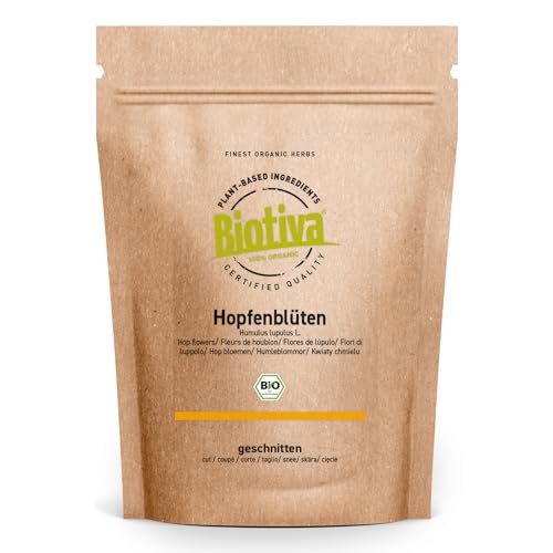 Hopfenblüten Tee Bio 100g - Humulus Lupulus L. - Hopfentee - Abgefüllt und kontrolliert in Deutschland - Biotiva von Biotiva