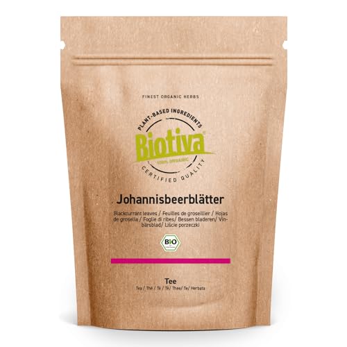 Johannisbeerblätter Tee Bio 100g - lat. Ribes Nigrum - zertifiziert und kontrolliert in Deutschland - Biotiva von Biotiva