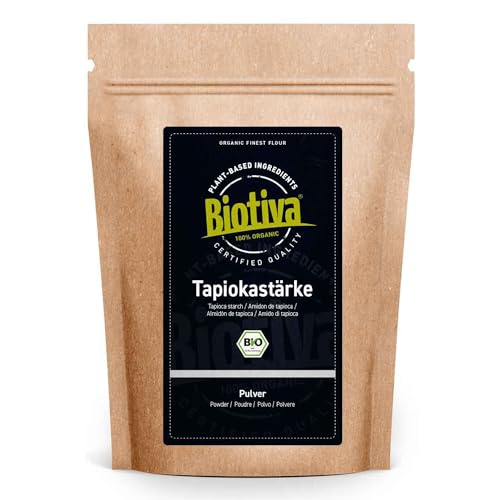 Tapiokastärke 1kg - glutenfrei - ideal Backen Kochen Andicken Abbinden Mochi - Abgefüllt und kontrolliert in Deutschland - Biotiva von Biotiva