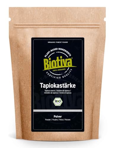 Tapiokastärke 1kg - glutenfrei - ideal Backen Kochen Andicken Abbinden Mochi - Abgefüllt und kontrolliert in Deutschland - Biotiva von Biotiva