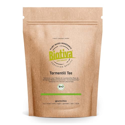 Tormentillwurzel Tee Bio 100g - Blutwurztee - Blutwurz Kraut - Tormentilltee - abgefüllt und kontrolliert in Deutschland - Biotiva von Biotiva