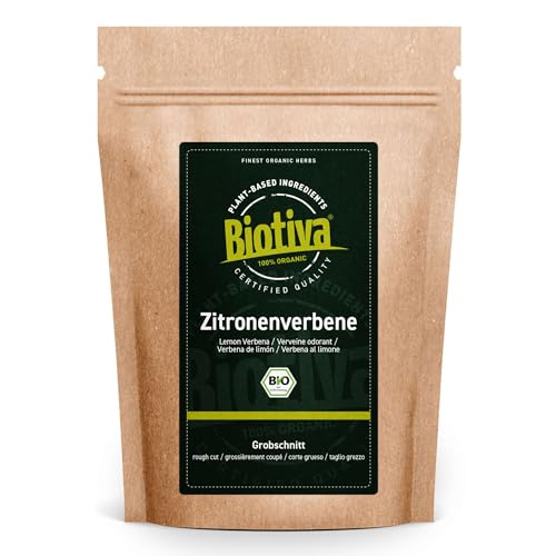 Zitronenverbene Tee 100g Bio - 100% Bio - Aloysia citrodora - vegan - ohne Zusatzstoffe - abgefüllt und zertifiziert in Deutschland (DE-Öko-005) von Biotiva