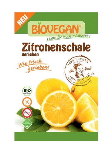 Bio Vegan Zitronenschale, gerieben Bio Backzutat, 10er Pack (10 x 9 g) von Biovegan