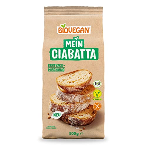 Biovegan Mein Ciabatta, glutenfreie Brotbackmischung für Baguette und Ciabatta, einfache und vegane Backmischung für frisches Brot, 6x 500g von Biovegan