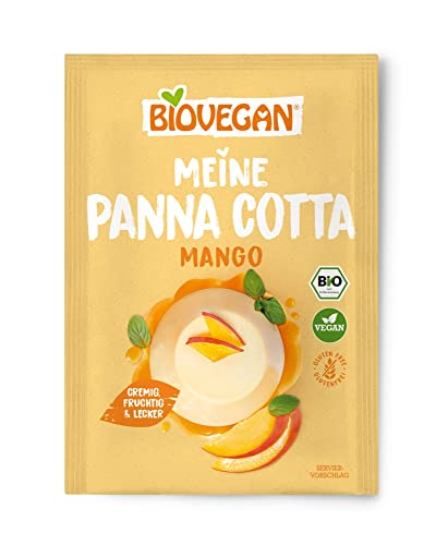 Biovegan Meine Panna Cotta, italienische Dessert Creme in Bio Qualität, traditionelle Nachspeise mit fruchtiger Mango Note, glutenfrei und vegan, 10er Pack (10 x 38g), Mango von Biovegan