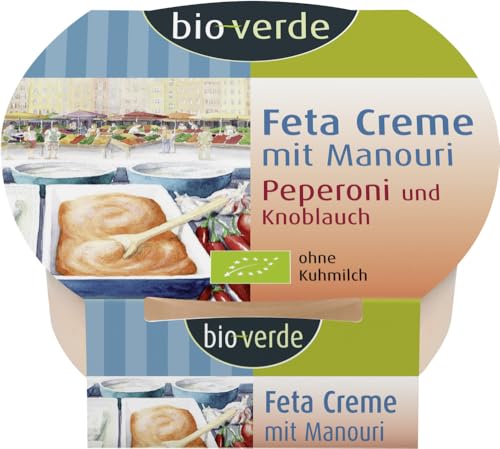 Feta-Creme mit Knoblauch & Peperoni 12 x 125 gr von Bioverde