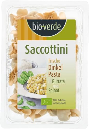 Frische Dinkel Saccottini mit Burrata und Spinat 12 x 250 gr von Bioverde