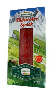 bio-verde Südtiroler Speck g.g.A., geräuchert, geschnitten inkl. Kühlverpackung (70 g) - Bio von bio-verde