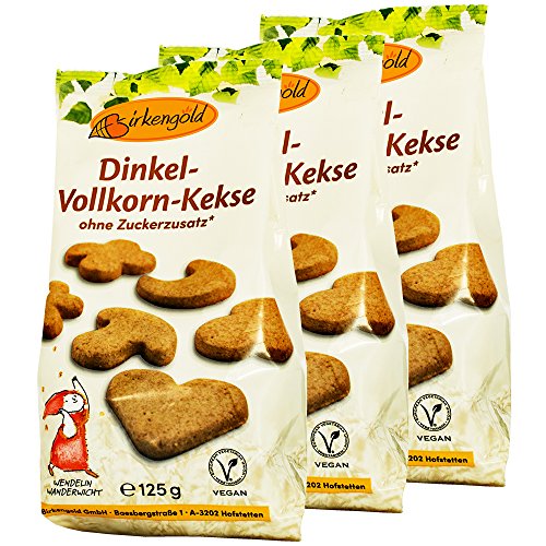 Birkengold Dinkel-Vollkorn-Kekse, 3er Pack (3 x 125 g) von Birkengold