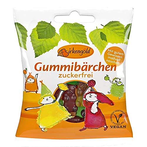 Birkengold - Gummibärchen ohne Gelatine - zuckerfrei - 50 g - 10er Pack von Birkengold