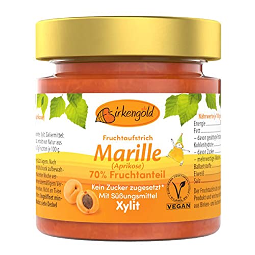 Birkengold - Marille-Aprikose Fruchtaufstrich - 200 g - 6er Pack von Birkengold