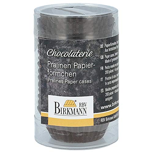 RBV Birkmann Chocolaterie, Pralinen-Papierförmchen, Nachfüllpack, braun, Ø 3,5 cm, 200 Stück von RBV Birkmann