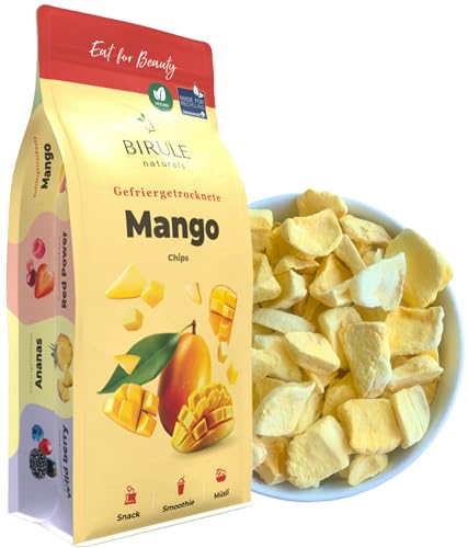 BIRULE naturals Gefriergetrocknete Mango 120g | Getrocknete Mango Chips | 100% reine Frucht ohne Zuckerzusatz | Idealer Snack für unterwegs, Geschenk | Ersatz für Schokolade & süßes Knabberzeug von Birule naturals