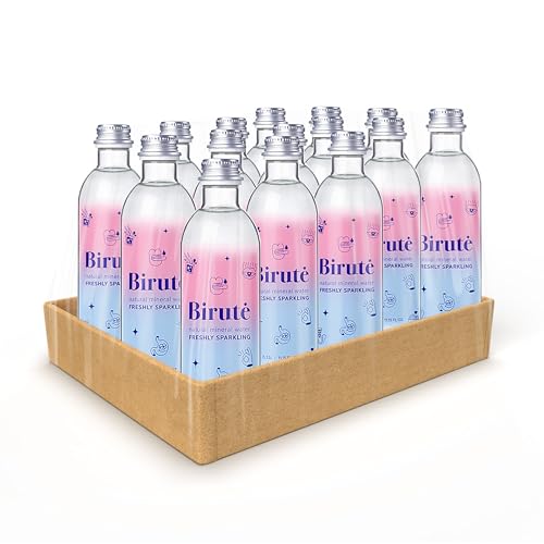 BIRUTE Natürliches Mineralwasser mit Kohlensäure 330 ml glas (15er Pack) Für maximale Hydratation, Reich an Essenziellen Mineralien wie Calcium, Magnesium, Perfekt Ausgewogene Natürliche Elektrolyte von Birutė