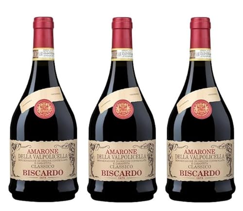 3x 0,75l - 2018er - Biscardi - Amarone della Valpolicella Classico D.O.C.G. - Veneto - Italien - Rotwein trocken von Biscardo Vini