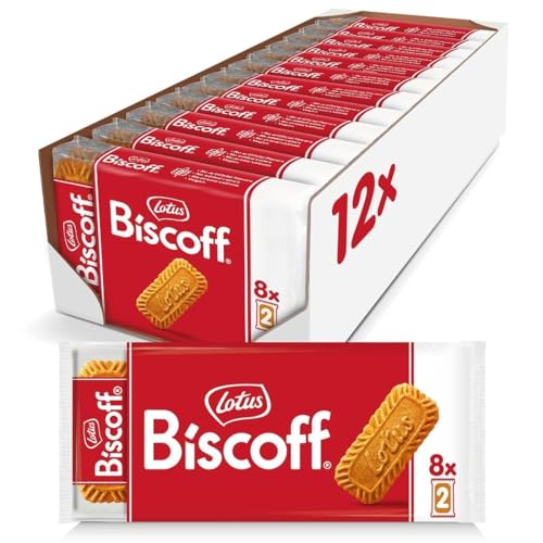 Lotus Biscoff – Karamellisierte Kekse – Großpackung mit 12 x 8 Ablagen mit 2 Keksen von Biscoff