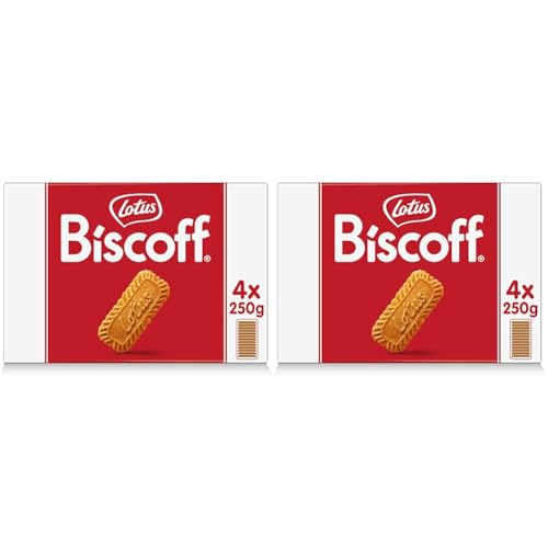 Lotus Biscoff | Original Karamellisierter Keks | Einzigartiger Knuspriger Geschmack | Vegan | Kein Zusatz von Aromen oder Farbstoffen | 4 x 250g | 1 kg (Packung mit 2) von Biscoff