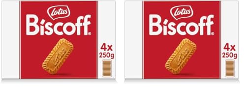 Lotus Biscoff | Original Karamellisierter Keks | Einzigartiger Knuspriger Geschmack | Vegan | Kein Zusatz von Aromen oder Farbstoffen | 4 x 250g | 1 kg (Packung mit 2) von Biscoff