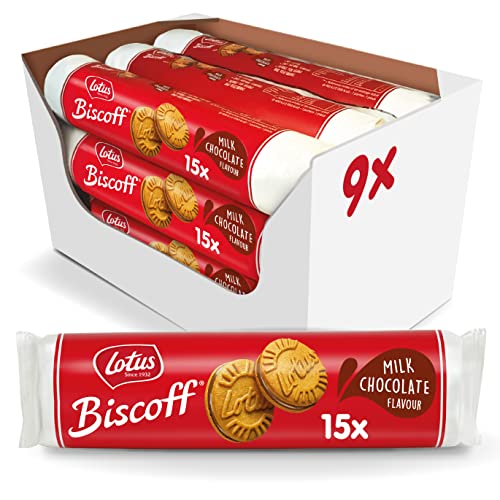 Lotus Biscoff Sandwich-Kekse mit Milchschokoladencreme, vegetarischer Snack, perfekt mit Kaffee, 150 g x 9 Packungen von Biscoff