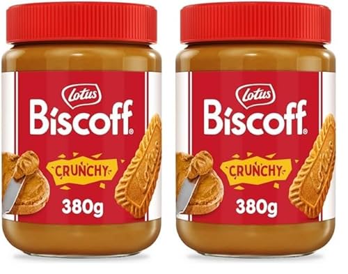 Lotus Biscoff | Süßer Brotaufstrich | Knusprig | Karamellisierter Keksgeschmack | Vegan | Nussfrei | Kein Zusatz von Aromen oder Farbstoffen | PET Glas | 380g (Packung mit 2) von Biscoff