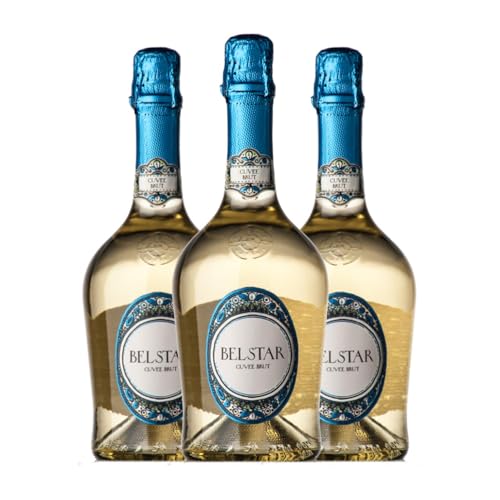 Bisol Bel Star Cuvée Glera Brut Veneto 75 cl Weißer Sekt (Karton mit 3 Flaschen von 75 cl) von Bisol