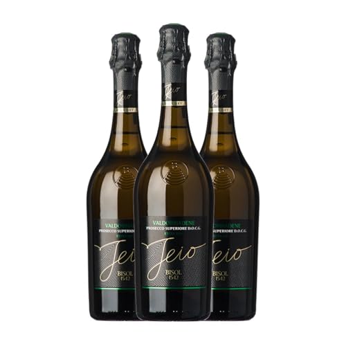 Bisol Jeio Colmei Glera Extra Trocken Prosecco di Conegliano-Valdobbiadene 75 cl Weißer Sekt (Karton mit 3 Flaschen von 75 cl) von Bisol