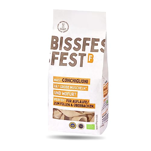 bissfest BIO Conchiglioni 5x500g - Original italienische Pasta mit bis zu 50 Stunden Trocknungszeit - Vegan - MHD: 21.03.2025 von Bissfest