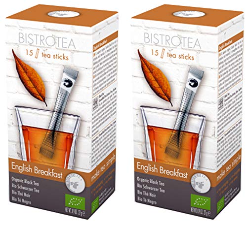 Bistrotea TSticks BIO Schwarztee ENGLISH BREAKFAST | 2er Pack = 30 Teesticks x 1,8 g = 54 g von Bistrotea