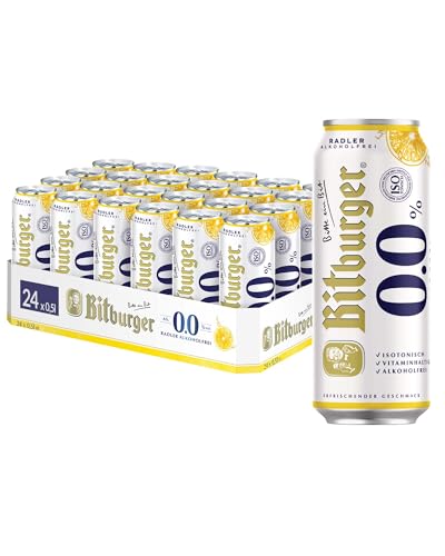 BITBURGER® Radler Alkoholfrei | Dosen-Bier (24x 0,5l) | Alkoholfreier Pilsgenuss mit Limonade| Aus Besten Hopfensorten | Nach Deutschem Reinheitsgebot Gebraut von Bitburger