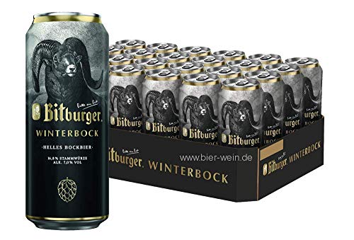 Bitburger Winterbock 24 x 0,5l Dose, das Bier für kalte Wintertage - EINWEG - inkl. 6 Euro DPG Pfand von Bitburger