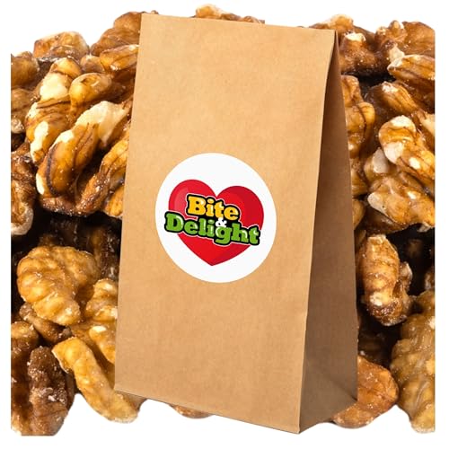 Bite & Delight 0,5kg Walnusskerne Ohne Schale Walnüsse Nüsse in Säcken Großpackung Nuts 100% Natural Vegan ohne Zusatzstoffe Große & Helle Körner von Bite & Delight