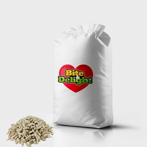 Bite & Delight 10 kg Sonnenblumenkerne Geschält Vogelfutter Wildvögel Ganzjährig Sommer Winter Vogelfutter Wildvogelfutter ohne Schale Sunflower Seeds von Bite & Delight