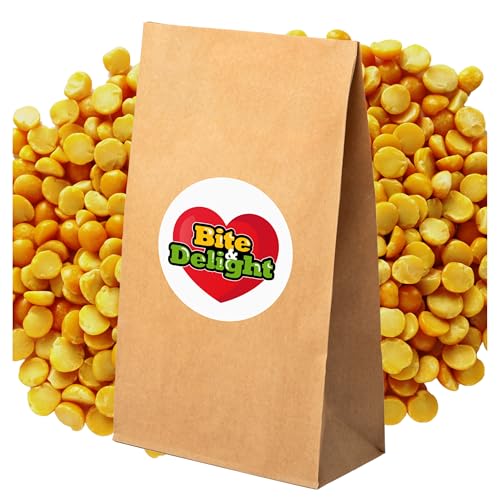 Bite & Delight 10kg Schälerbsen Gelbe Erbsen Halbiert Geschält Pisum Sativum Hülsenfrüchte Ballaststoffen für Suppen, Püree, Pasteten und Eintöpfe Vegetarische Vegane von Bite & Delight