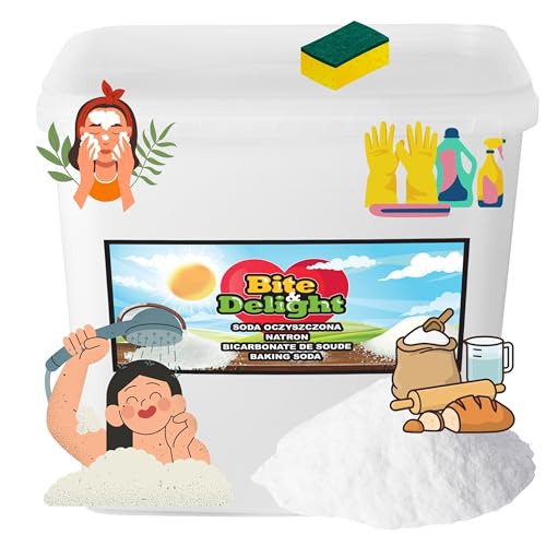 Bite & Delight Backnatron - Natron Pulver - Baking Soda & Backnatron - Deutsche Abfüllung - Lebensmittelqualität - Vielseitig für Backen & Haushalt - Backpulver Großpackung - 10000 ml 12kg von Bite & Delight