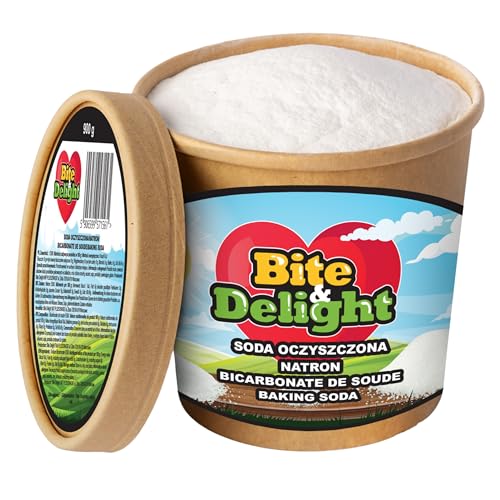 Bite & Delight Backnatron - Natron Pulver - Baking Soda & Backnatron - Deutsche Abfüllung - Lebensmittelqualität - Vielseitig für Backen & Haushalt - Backpulver Großpackung - 900g von Bite & Delight